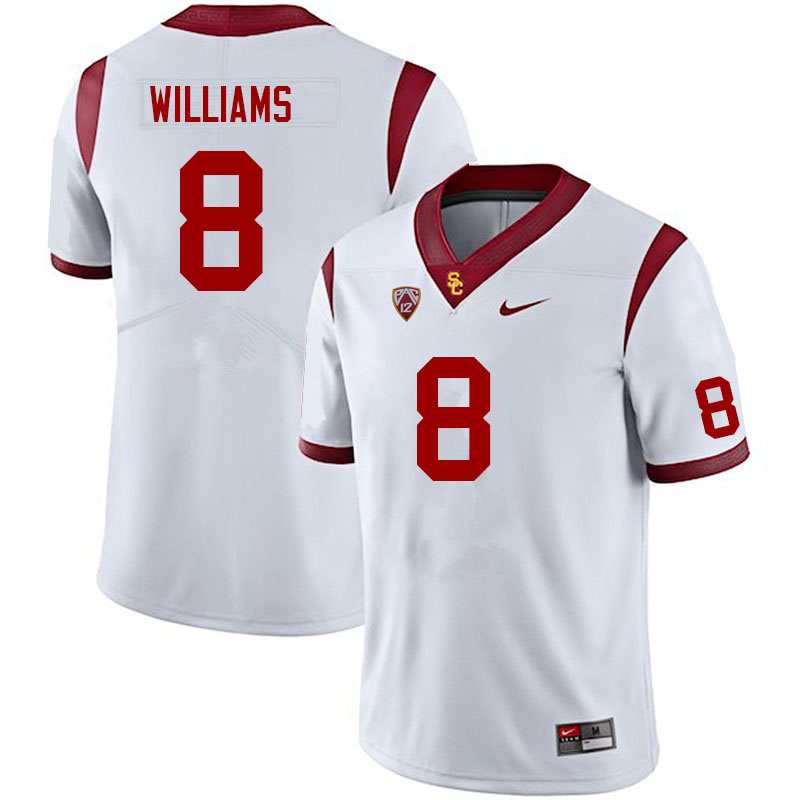 Men #8 CJ Williams USC Trojans College Football Jerseys Sale-White